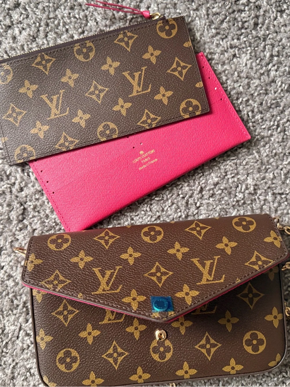 Louis Vuitton Brown Monogram Crossbody with Pink Interior Insert